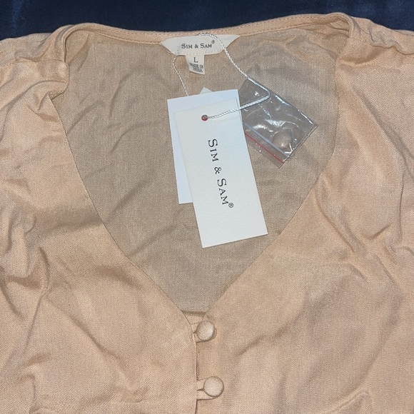 NWT, Sim and Sam, Large, blush pink top with button down front - Picture 2 of 4